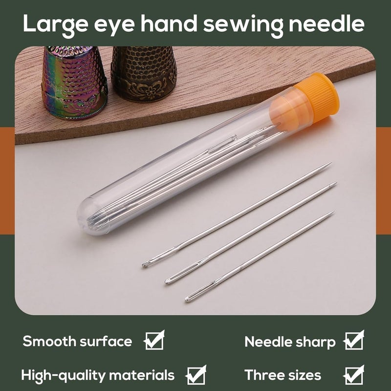 Nitlak 24 Pcs Metal Sewing Thimbles for Hand Sewing, Metal Finger Protectors, Sewing Thimble Ring with Needle Threader, Needles with Storage Container, Plastic Storage Box for Hand DIY Sewing - Image 4
